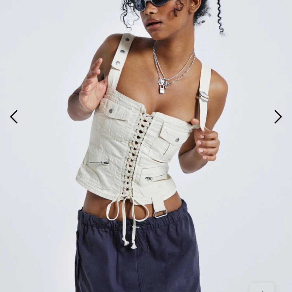 Jaded London ECRU CARGO CORSET